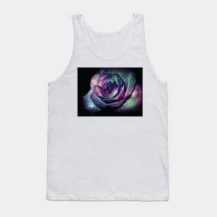 Floral Glitter Galaxy Purple Blue and Pink Rose Flower from Beautiful Blooming Botanical Garden in Nature with Minimal Style during Spring Summer Tank Top